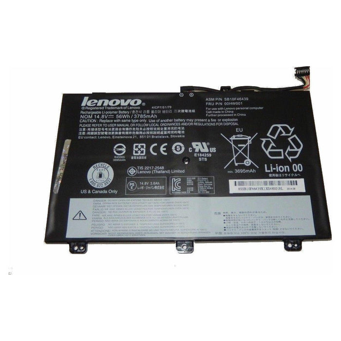 00HW001 New Genuine Lenovo 00HW000 SB10F46439 SB10F46438 4ICP7/51/79 Battery 56Wh - LaptopBatteries.ca