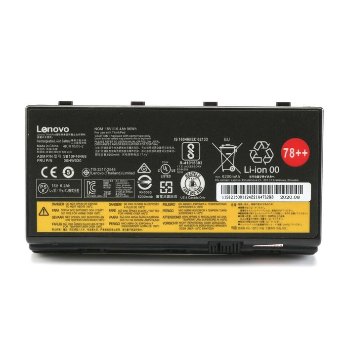 00HW030 New Genuine Lenovo ThinkPad P70 P71 P72 Battery 96WH - LaptopBatteries.ca