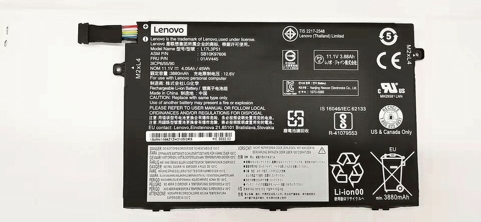 01AV448 New Genuine Lenovo ThinkPad E480 E485 E490 E580 Battery 45Wh - LaptopBatteries.ca