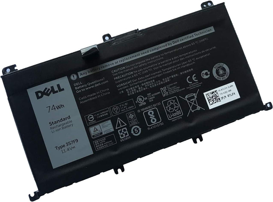 357F9 New Genuine Dell Inspiron Ins15-7567-D2545B INS15PD-1548B INS15PD-1548R Battery 74Wh - LaptopBatteries.ca