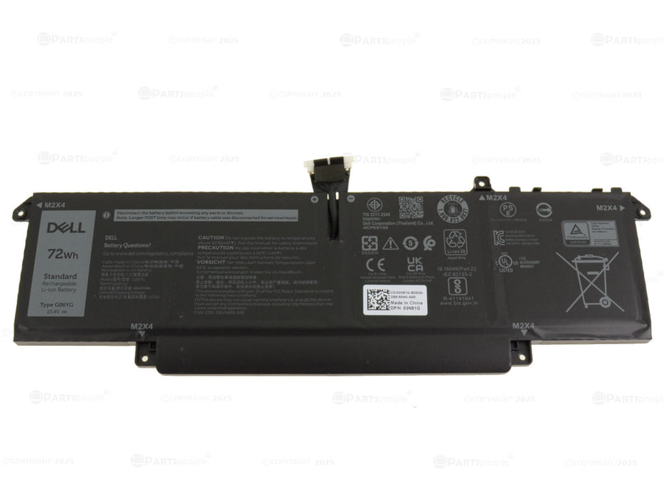 New Dell Original Precision 5470 5480 5490 72Wh 4-cell Laptop Battery G06YG 3N81G
