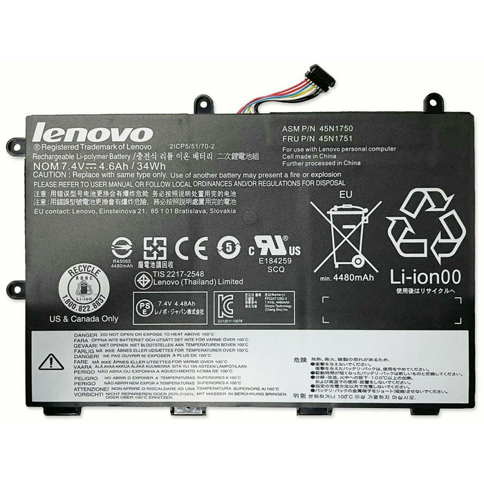 45N1750 New Genuine Lenovo ThinkPad Yoga 11e Battery 34Wh 45N1751 - LaptopBatteries.ca