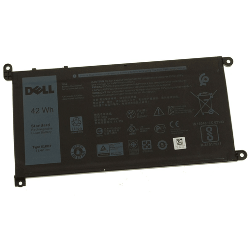 51KD7 New Dell OEM Genuine Chromebook 11 (3180 / 3181 / 3189 / 3400) 42Wh 3-cell Laptop Battery - Long Cable - 51KD7 - LaptopBatteries.ca