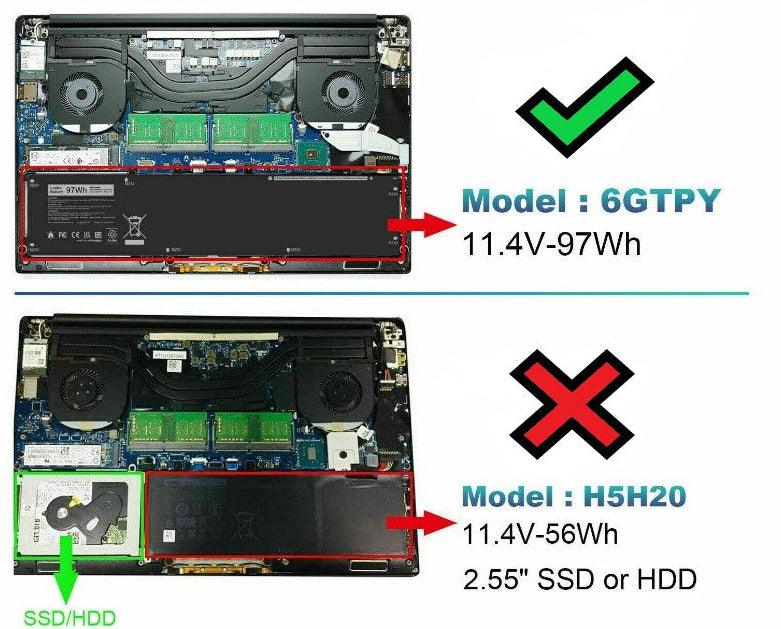 6GTPY New Compatible Dell 0GPM03 5XJ28 Battery 97Wh - LaptopBatteries.ca