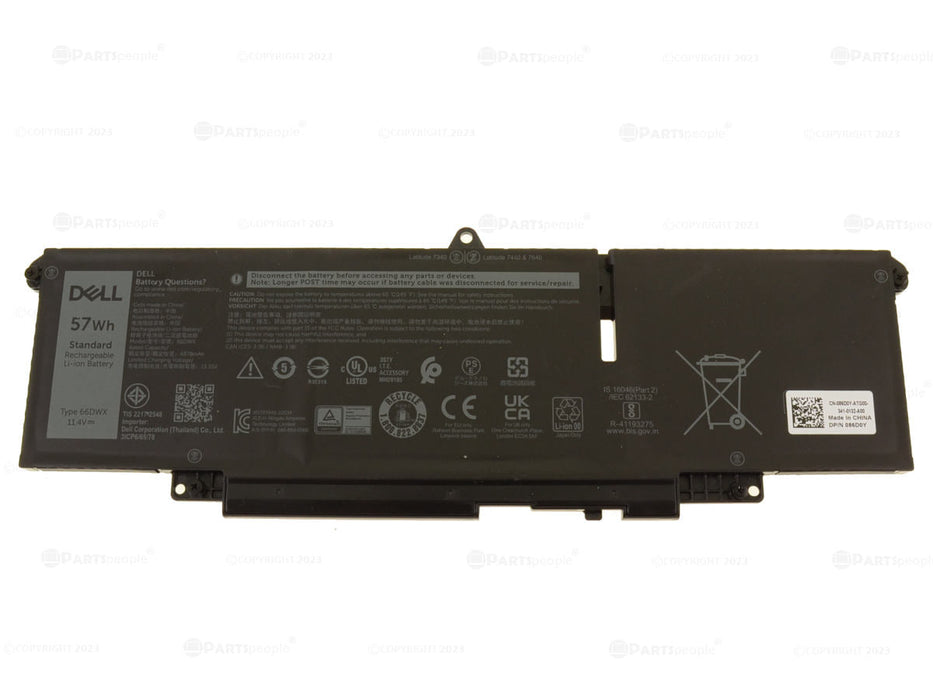 New Dell Original Latitude 7440 7340 7640 57Wh 3-cell Battery 66DWX 86D0Y JNYT4 0HYH8 CTJJ6
