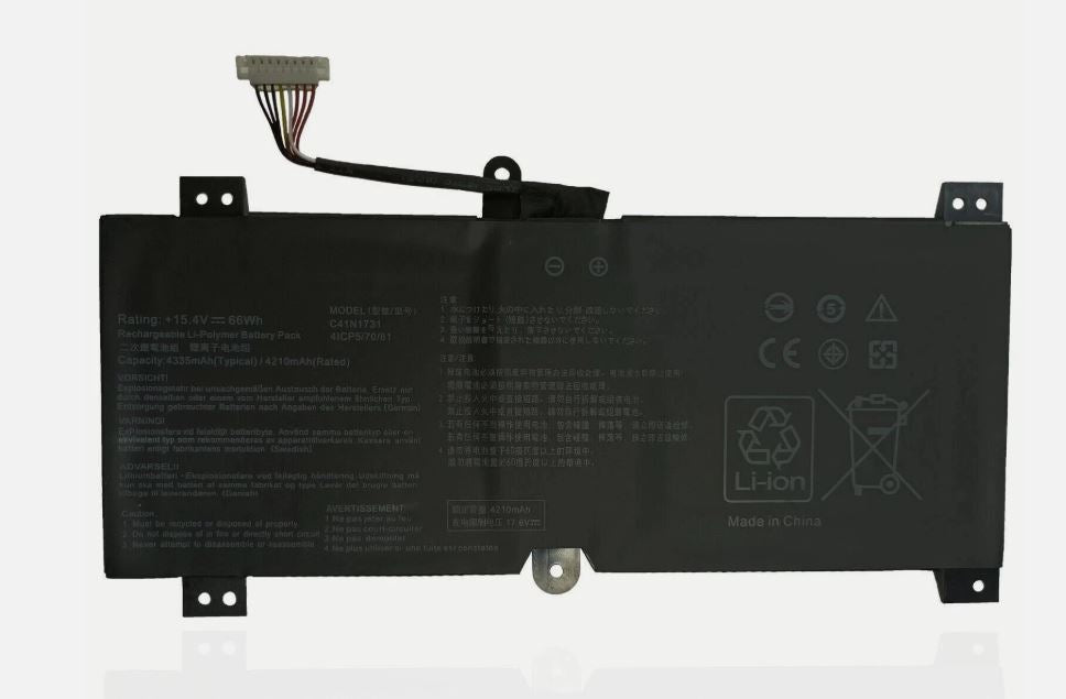 New Compatible Asus ROG GL504 GL504GS GL504GW Battery 0B200-02940000 C41N1731-3 66WH