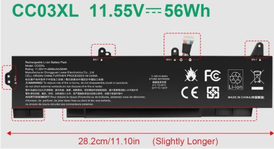 New Compatible HP CC03 CC03XL HSTNN-DB9Q L77608-421 L78555-005 Battery 56WH