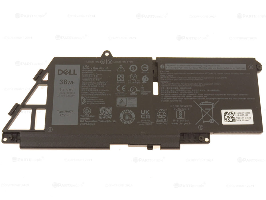 New  Dell Original Latitude 7440 7340 7640 38Wh 2-cell Battery FH97R 599M7