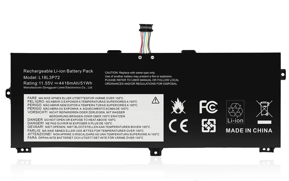 New Compatible Lenovo ThinkPad X13 Yoga 1st Gen X390 Yoga 02DL021 L18L3P72 L18M3P72 L18S3P72 Battery 51WH