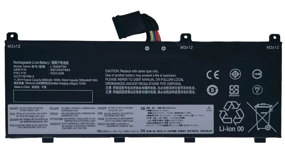 New Compatible Lenovo ThinkPad P53 L18C6P90 L18M6P90 5B10W13901 5B10W13902 SB10K97664 SB10K97665 02DL028 Battery 90WH