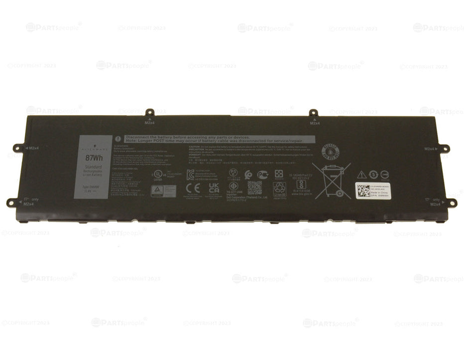 New Dell Original Alienware X15 R1 R2 X17 R1 R2 87Wh 6-cell Laptop Battery DWVRR NR6MH 817GN