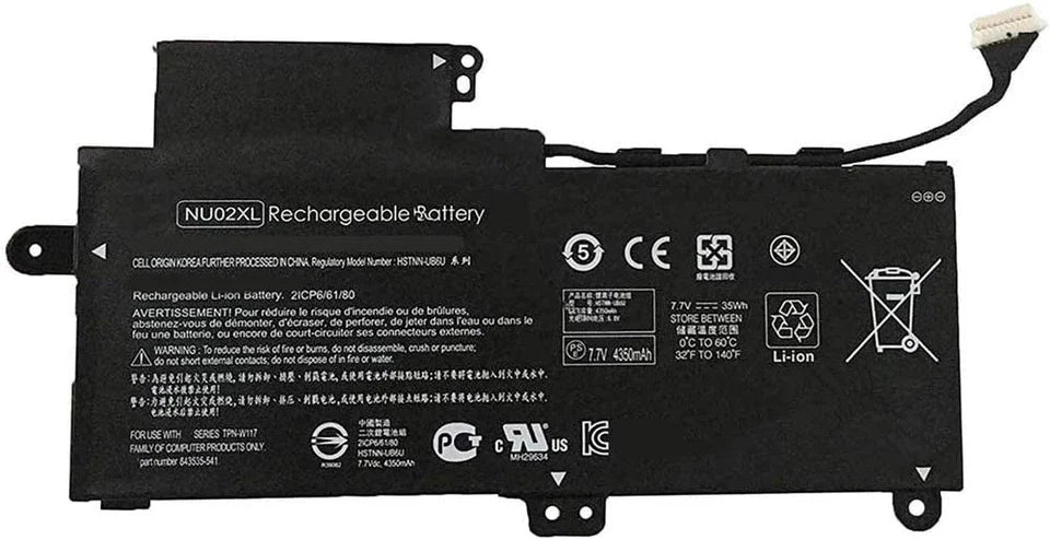New Compatible HP Pavilion HSTNN-UB6U HSTNN-UB6V 843535-541 844200-850 NU02XL TPN-W1 TPN-W117 Battery 35WH