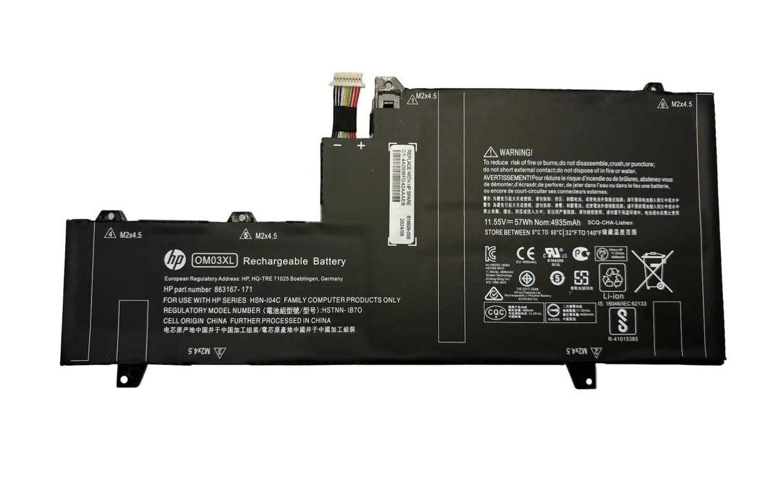 New Genuine HP Elitebook X360 OM03XL Battery 57WH - LaptopBatteries.ca
