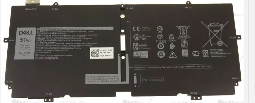 New Genuine Dell XPS 13 9310 2-in-1 Battery 51WH 0FDRT 0X1W0D DD9VF X1W0D - LaptopParts.ca