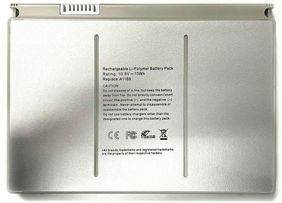 A1189 New Compatible Apple MacBook Pro 17" A1261 2008 MB166*/A MB166B/A MB166J/A MB166LL/A MB166X/A Battery 70WH - LaptopBatteries.ca