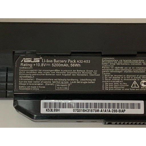 A32-K53 New Genuine Asus K43JM K43JS K43JY K43S K43SC K43SD K43SE Battery 56Wh - LaptopBatteries.ca