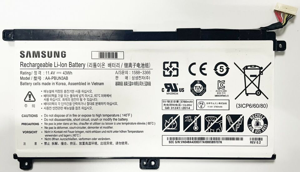AA-PBUN3AB New Genuine Samsung AA-PBUN3QB Battery 43WH - LaptopBatteries.ca