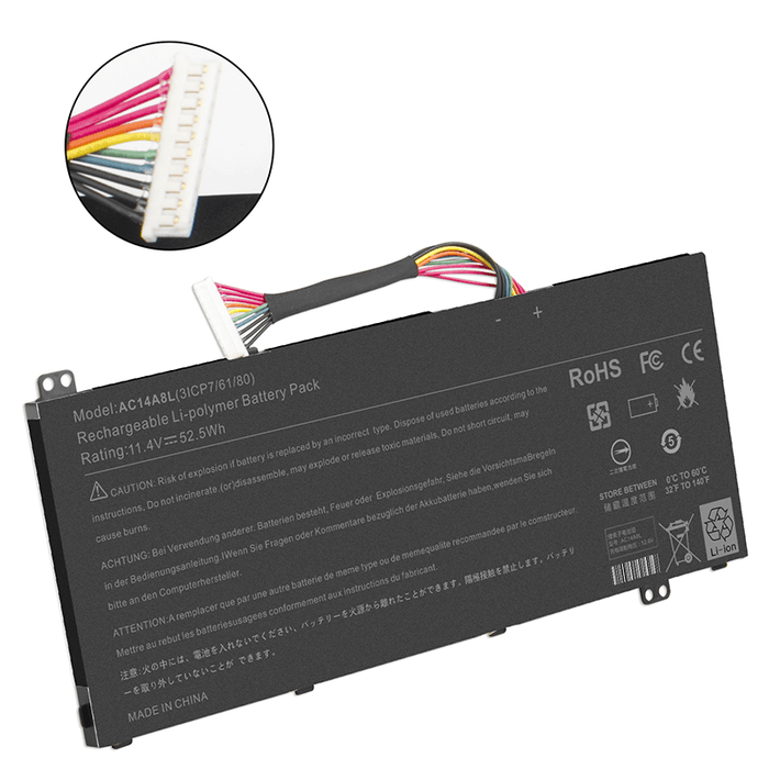 AC14A8L New Compatible Acer Spin 3 SP314-51 SP314-51-59NM SP314-51-P1AH Battery 52.5WH - LaptopBatteries.ca