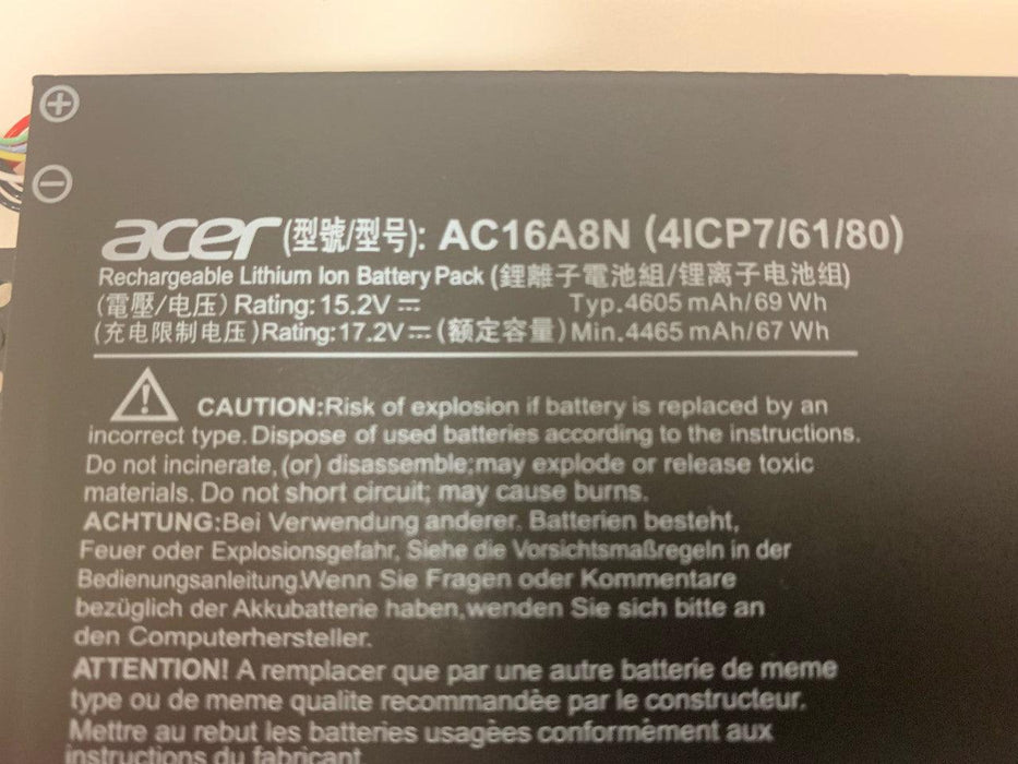 AC16A8N New Acer Aspire KT.0040G.009 4ICP7/61/80 Battery 67Wh - LaptopBatteries.ca