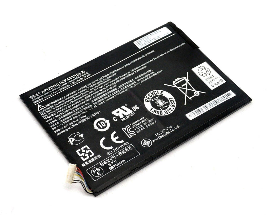 AP12D8K New Acer Iconia Tab A3-A10 A3-A11 W510 W510-1458 W510-1620 W510-1654 W510-1892 W510P W511 W511P Tablet Battery 27Wh - LaptopBatteries.ca