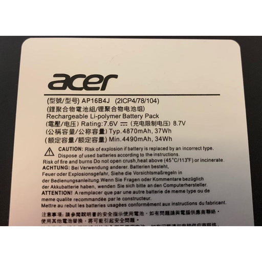 AP16B4J New Genuine Acer Aspire Switch Alpha 12 SA5-271 SA5-271-300K SA5-271-30MS SA5-271-31YN SA5-271-3941 Tablet Battery 37Wh - LaptopBatteries.ca