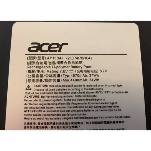 AP16B4J New Genuine Acer Switch 5 SW512-52 SW512-52P SW512-52-363J SW512-52-50XX SW512-52-55A4 SW713-51GNP-87M8 Tablet Battery 37Wh - LaptopBatteries.ca