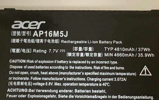 AP16M5J New Genuine Acer Aspire A314-22-R73F A314-22-R7NZ Battery 37Wh - LaptopBatteries.ca