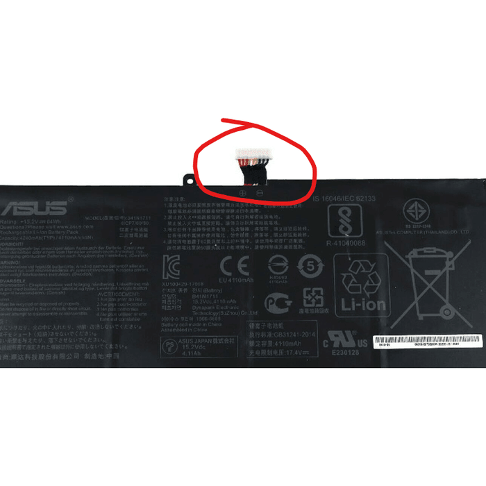 B41N1711-A New Genuine Asus FX63V FX63VD FX63VD7300 FX63VD7700 Battery 64Wh - LaptopBatteries.ca