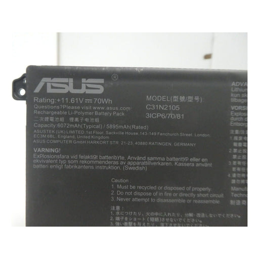 C31N2105 New Genuine Asus K3402ZA K3502ZA Battery 70WH - LaptopBatteries.ca