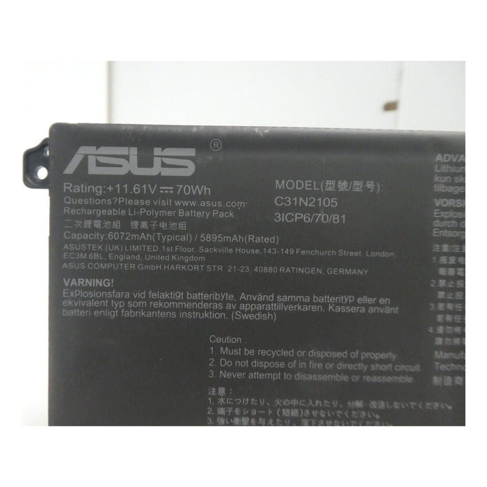 C31N2105 New Genuine Asus S1403QA S1503QA S1603QA Battery 70WH - LaptopBatteries.ca