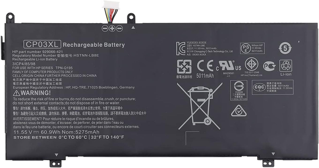 CP03XL New Compatible HP Spectre X360 13-AE502TU 13-AE503TU Battery 60.9Wh - LaptopBatteries.ca