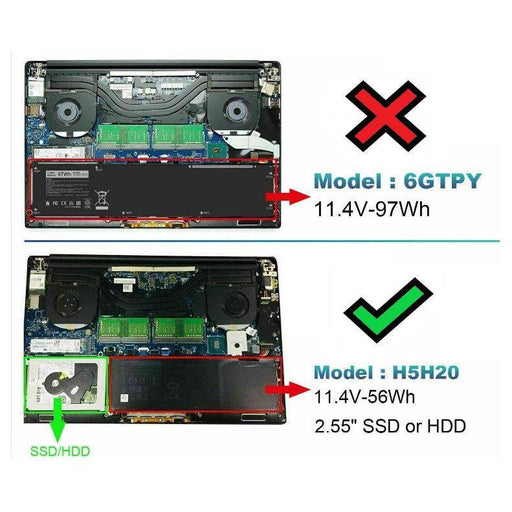 H5H20 New Genuine Dell Inspiron 15 7590 2-in-1 Battery 56Wh - LaptopBatteries.ca