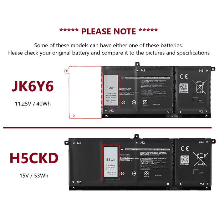 JK6Y6 New Genuine Dell Inspiron 2-in-1 5400 5406 7405 Battery 40Wh - LaptopBatteries.ca