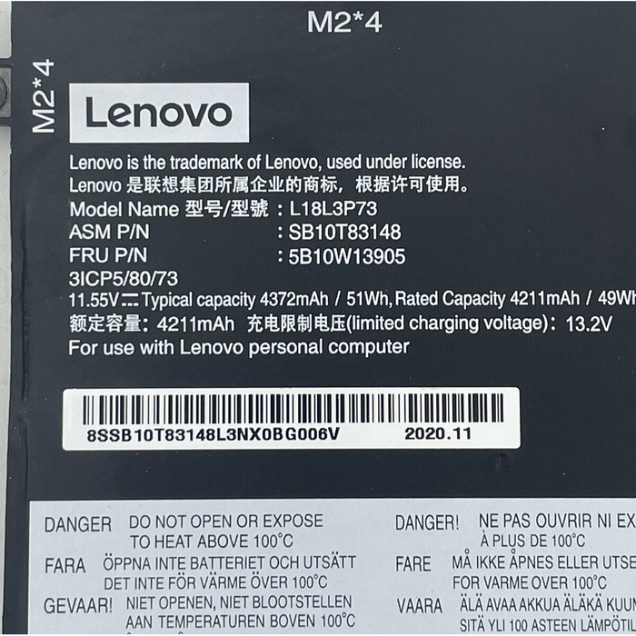 L18L3P73 New Genuine Lenovo L18C3P71 L18M3P73 L18M3P74 Battery 51WH - LaptopBatteries.ca