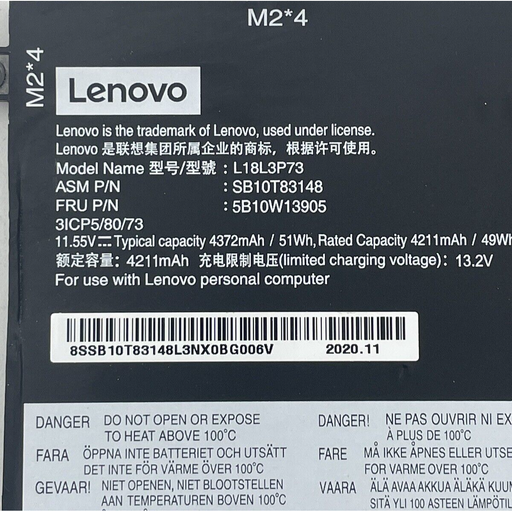L18L3P73 New Genuine Lenovo SB10K97645 SB10T83149 SB10T83197 Battery 51WH - LaptopBatteries.ca