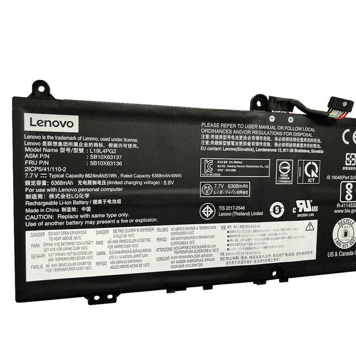 L19M4PG2 New Genuine Lenovo SB10X63137 SB10X63139 SB10X63140 Battery 51WH - LaptopBatteries.ca