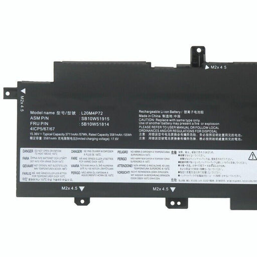 L20C4P72 New Compatible Lenovo ThinkPad 5B10W51815 SB10W51916 Battery 57WH - LaptopBatteries.ca
