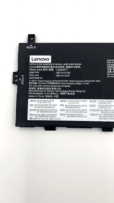 L20M3P71 New Genuine Lenovo 5B11A13107 SB11A13105 L20D3P71 L20L3P71 Battery 52.9WH - LaptopBatteries.ca