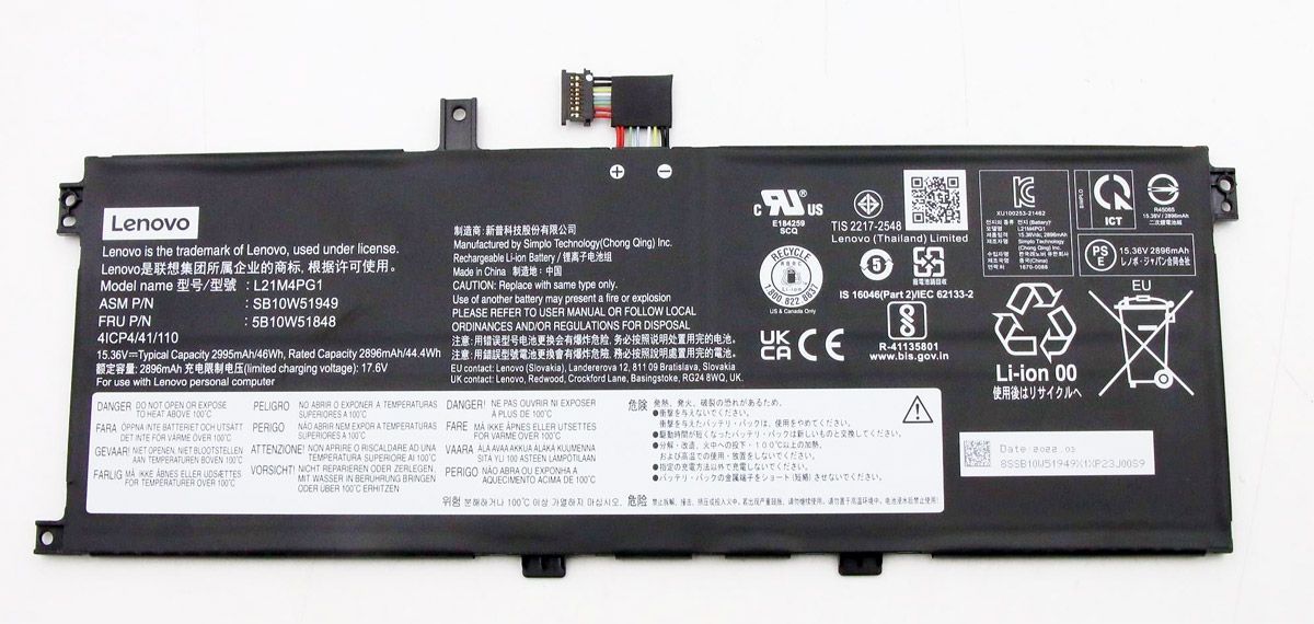 L21M4PG1 New Genuine Lenovo ThinkPad L21C4PG1 L21D4PG1 L21L4PG1 Battery 46WH - LaptopBatteries.ca