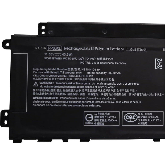 PP03XL New Genuine HP 13-BB0047NR 13-BB0062TU 13-BB0069TU 13-BB0075TU 13-BB0750NG Battery 43.3WH - LaptopBatteries.ca