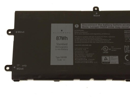 DWVRR New Dell OEM Original Alienware X15 R1 R2 / X17 R1 R2 87Wh 6-cell Laptop Battery - DWVRR - LaptopBatteries.ca