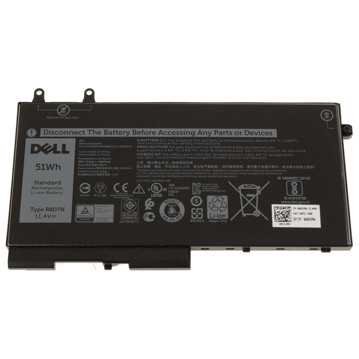 R8D7N New Genuine Dell 0W8GMW 49HG8 TNT6H Battery 51Wh - LaptopBatteries.ca