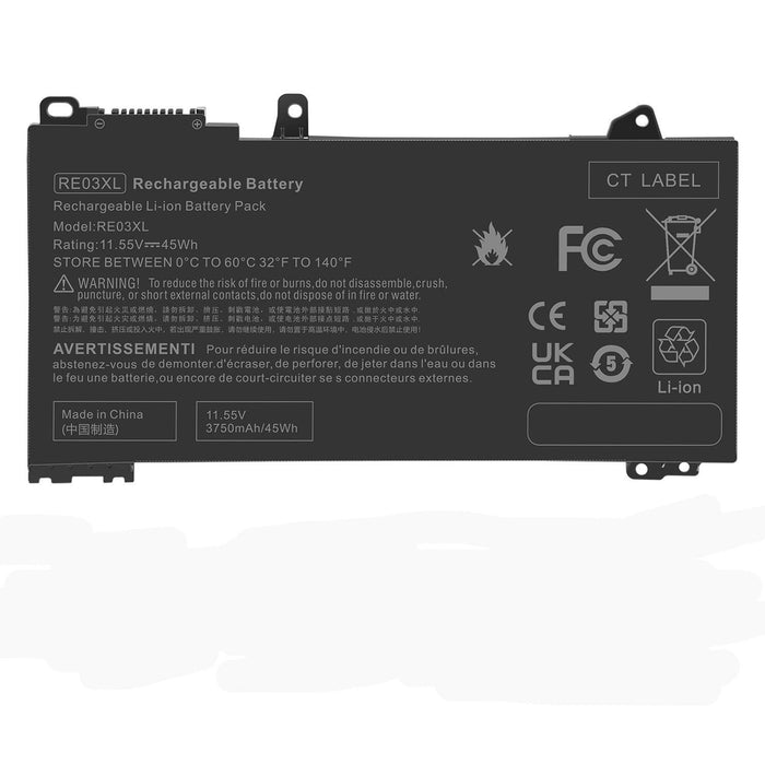 RE03XL New Compatible HP ProBook 430 440 445 450 455 445R G6 Battery 45WH - LaptopBatteries.ca