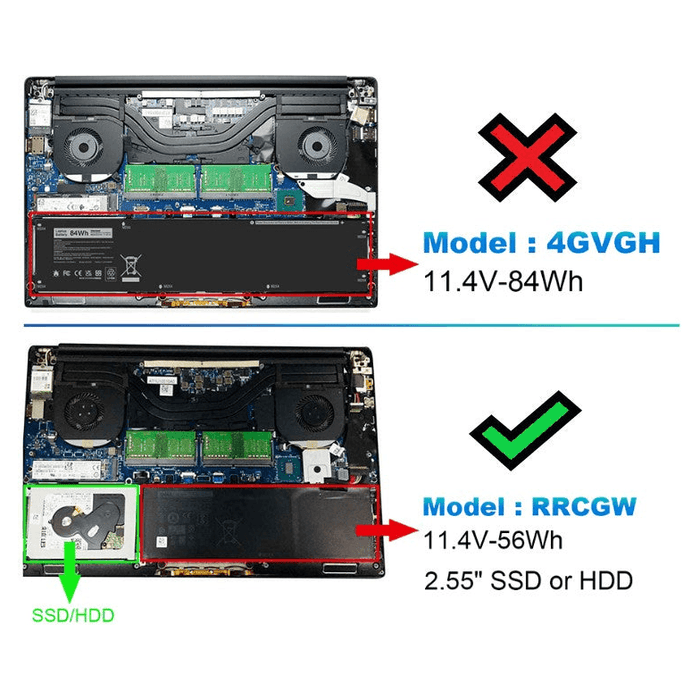 RRCGW New Compatible Dell XPS 15 9550 Battery 56Wh - LaptopBatteries.ca