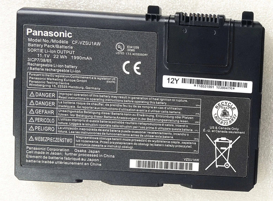 New Genuine Panasonic CF-33 Battery 22Wh CF-VZSU1AW CF-VZSU1AR CF-VZSU1AJS B0727W87Q7 - LaptopParts.ca