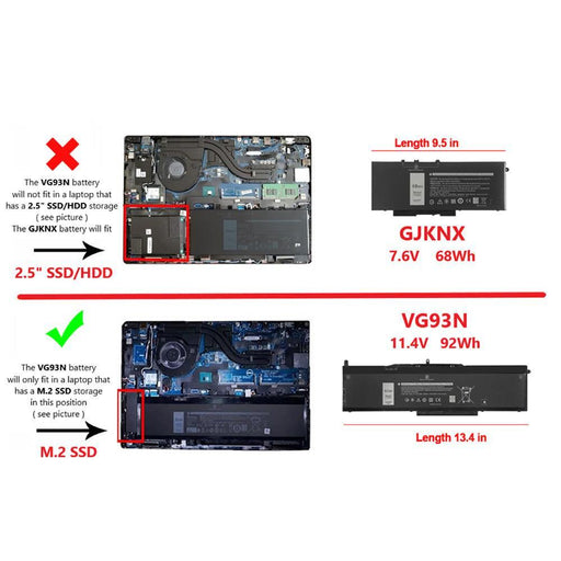 VG93N New Genuine Dell Precision 3520 3530 Battery 92Wh - LaptopBatteries.ca