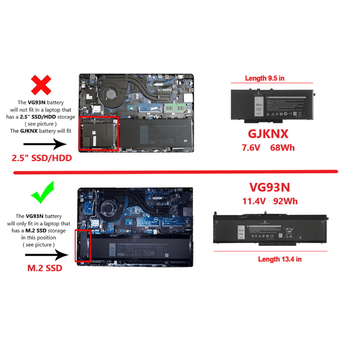VG93N New Genuine Dell Latitude 15 5580 5591 Battery 92Wh - LaptopBatteries.ca