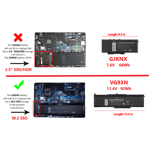 VG93N New Genuine Dell 0WFWKK Battery 92Wh - LaptopBatteries.ca
