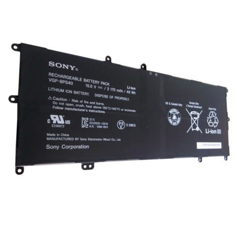 VGP-BPS40 New Genuine Sony Vaio Flip SVF 15A SVF15N17CXB SVF15N18PXB SVF15N28PXB Battery 48Wh - LaptopBatteries.ca