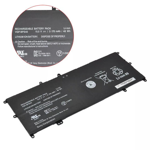 VGP-BPS40 New Compatible Sony Vaio Flip 14A SVF14N SVF14NA1UL SVF14N11CXB Battery 48Wh - LaptopBatteries.ca